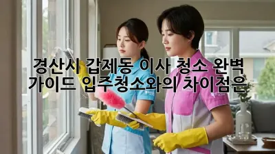 경산시 갑제동 이사 청소 완벽 가이드: 입주청소와의 차이점은?