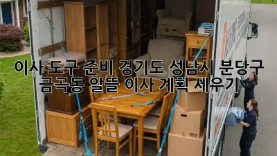 이사 도구 준비: 경기도 성남시 분당구 금곡동 알뜰 이사 계획 세우기